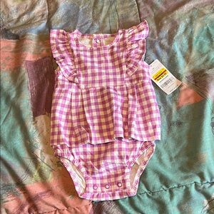 Carter's Purple Checkered Baby Bodysuit